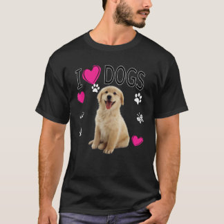 I Love Dogs - Golden Labrador rekever T-shirt