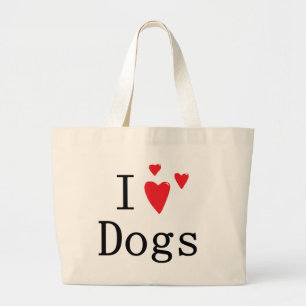 I Love Dogs Grote Tote Bag