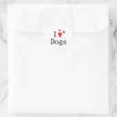 I Love Dogs Hart Sticker (Tas)