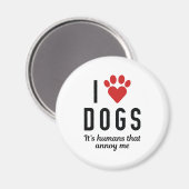 I Love Dogs Magneet (Voorkant / Achterkant)