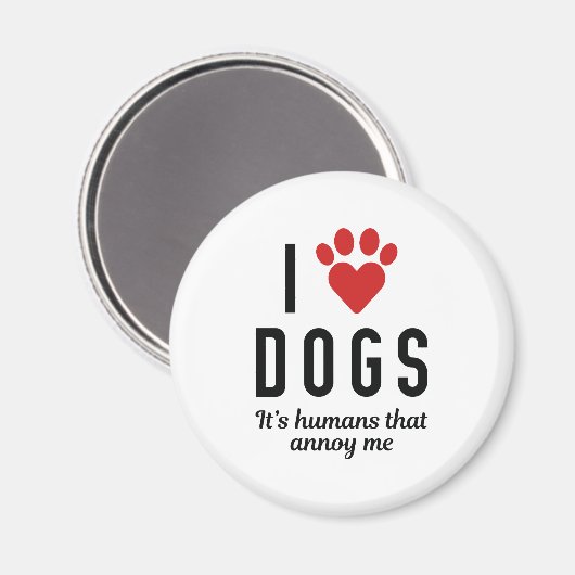 I Love Dogs Magneet (Voorkant / Achterkant)