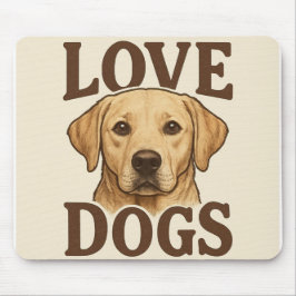 I Love Dogs Mouse Pad Muismat