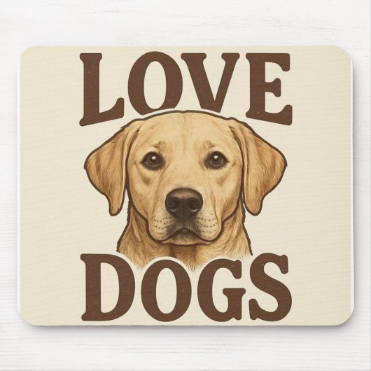 I Love Dogs Mouse Pad Muismat (Voorkant)