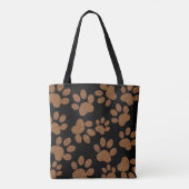 I Love Dogs Personalized Black Tote Bag (Achterkant)