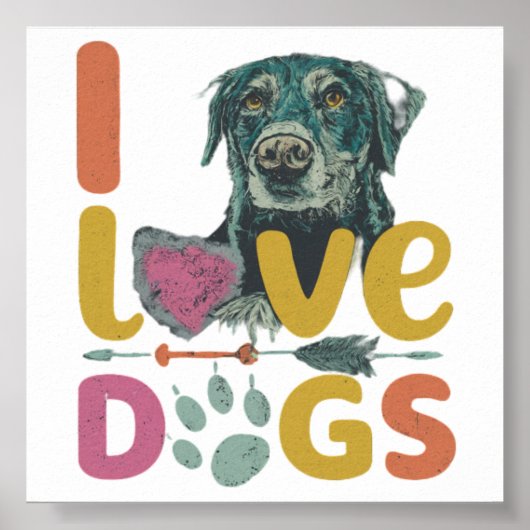 I Love Dogs Poster (Voorkant)
