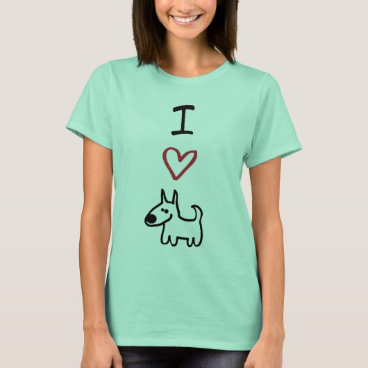 "I Love Dogs" Ringer T-shirt (Voorkant)