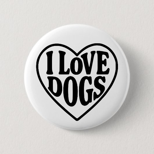 I Love Dogs Ronde Button 5,7 Cm (Voorkant)