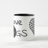 I Love Dogs Rottweiler Heart Mok (Midden)