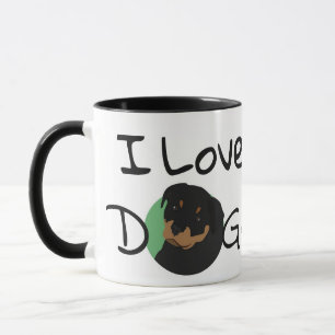 I Love Dogs Rottweiler Heart Mok