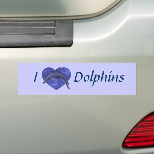 I Love Dolphins Bumpersticker (Op auto)