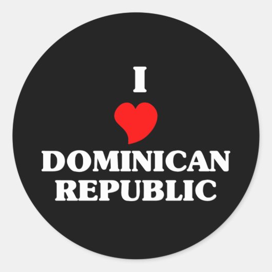 I Love Dominicaanse Republiek Ronde Sticker (Voorkant)