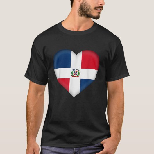 I Love Dominican Republic Dominican Flag Heart Out T-shirt (Voorkant)