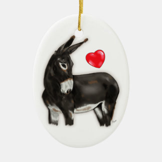I Love Donkeys Demure Donkey Keramisch Ornament