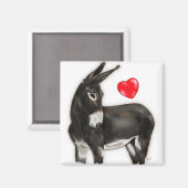 I Love Donkeys Demure Donkey Magneet (Voorkant / Achterkant)
