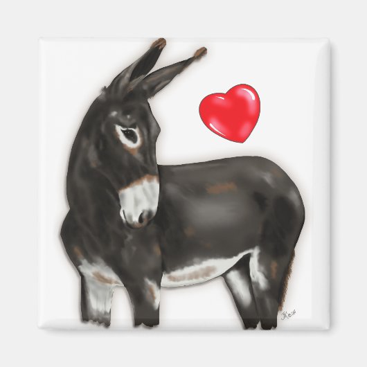 I Love Donkeys Demure Donkey Magneet (Voorkant)
