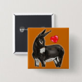 I Love Donkeys Demure Donkey Vierkante Button 5,1 Cm (Voorkant /achterkant)