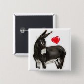 I Love Donkeys Demure Donkey Vierkante Button 5,1 Cm (Voorkant /achterkant)