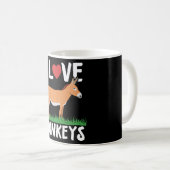 I Love Donkeys | Donkey Lover Gift Koffiemok (Voorkant rechts)