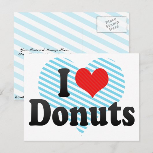 I Love Donuts Briefkaart (Voorkant / Achterkant)