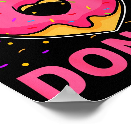 I Love Donuts Heart Shaped Funny Doughnut Lover  Poster (Hoek)