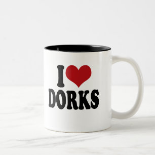 I Love dorks Tweekleurige Koffiemok