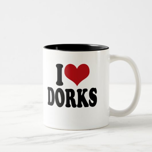 I Love dorks Tweekleurige Koffiemok (Rechts)