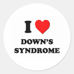 I Love Down's Syndrome Ronde Sticker