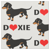 I Love Doxies - Dachshund Pattern Stof (Close Up)