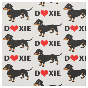 I Love Doxies - Dachshund Pattern Stof