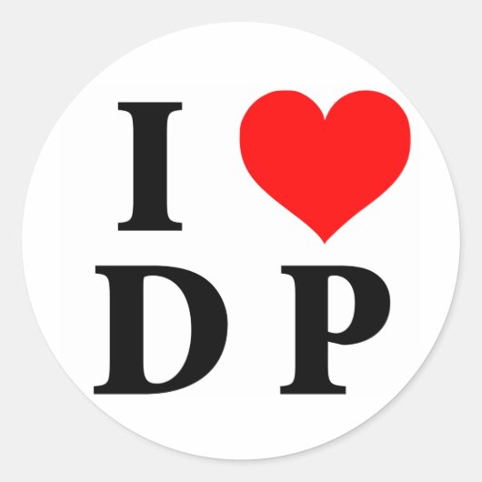 I Love DP Ronde Sticker (Voorkant)