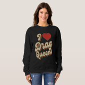 I Love Drag Queens I heart Drag Queens Retro Groov Trui (Voorkant volledig)