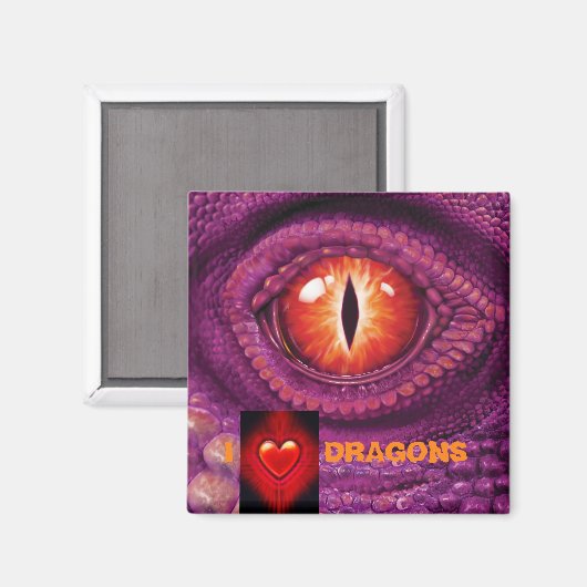 I Love Dragon's Eye magneet groot vierkant (Voorkant / Achterkant)
