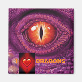 I Love Dragon's Eye magneet groot vierkant (Voorkant)