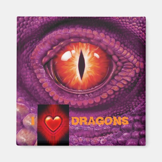 I Love Dragon's Eye magneet groot vierkant (Voorkant)