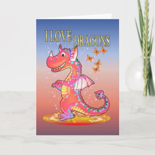 I Love Dragons, magisch design. Kaart (Voorkant)