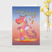 I Love Dragons, magisch design. Kaart (Gele Bloem)