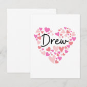 I love Drew - hearts for Drew Bedankkaart (Voorkant / Achterkant)