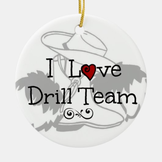 I Love Drill Team Keramisch Ornament (Voorkant)