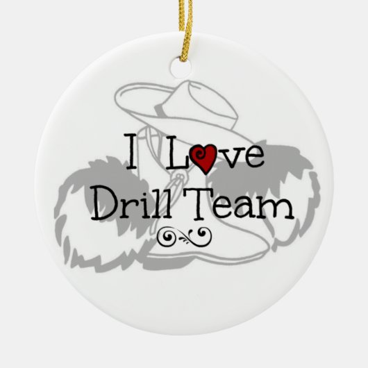 I Love Drill Team Keramisch Ornament (Voorkant)