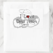 I Love Drill Team Rechthoekige Sticker (Tas)