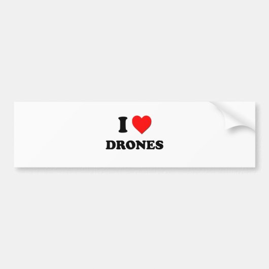 I Love Drones Bumpersticker (Voorkant)