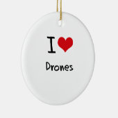 I Love Drones Keramisch Ornament (Rechts)
