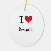 I Love Drones Keramisch Ornament (Links)