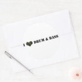 I Love Drum and Bass Ronde Sticker (Envelop)