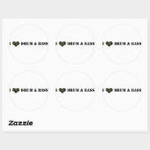 I Love Drum and Bass Ronde Sticker (Vel)