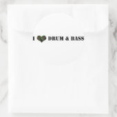 I Love Drum and Bass Ronde Sticker (Tas)