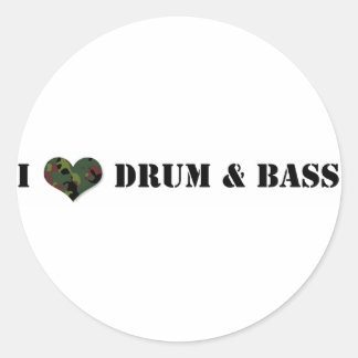 I Love Drum and Bass Ronde Sticker