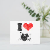 I Love Drums Briefkaart (Staand voorkant)
