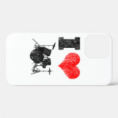 I Love Drums Distress Case-Mate iPhone Case (Achterkant (horizontaal))