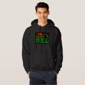 I Love Dubai Cool Retro Dubai Sunset Illustration  Hoodie (Voorkant volledig)